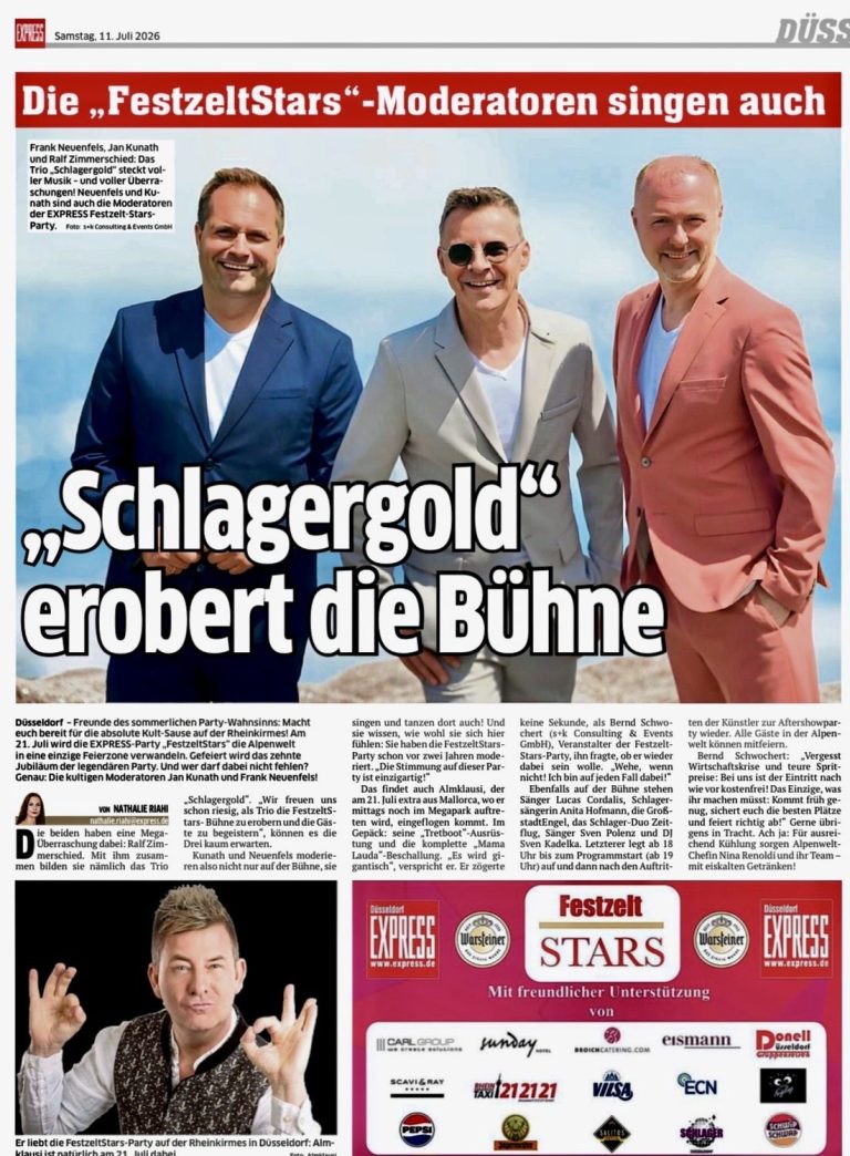Schlagergold Vorbericht EXPRESS auf der Rheinkirmes 2026 Schlagergold Vorbericht EXPRESS auf der Rheinkirmes 2026